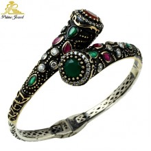 Gümüş Otantik Taşlı Biezik /Bileklik